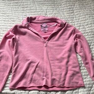 C&C California Pink Hooded V-Neck Pullover